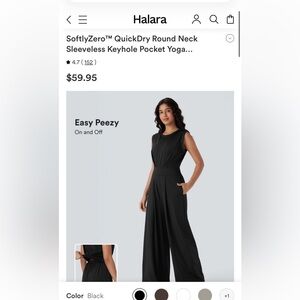 HALARA Black QuickDry Sleeveless Jumpsuit